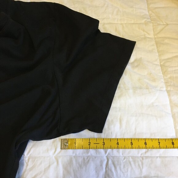 Vintage Black Silver Studded Rhinestone Collar Cotton Blend Tee - Picture 12 of 12